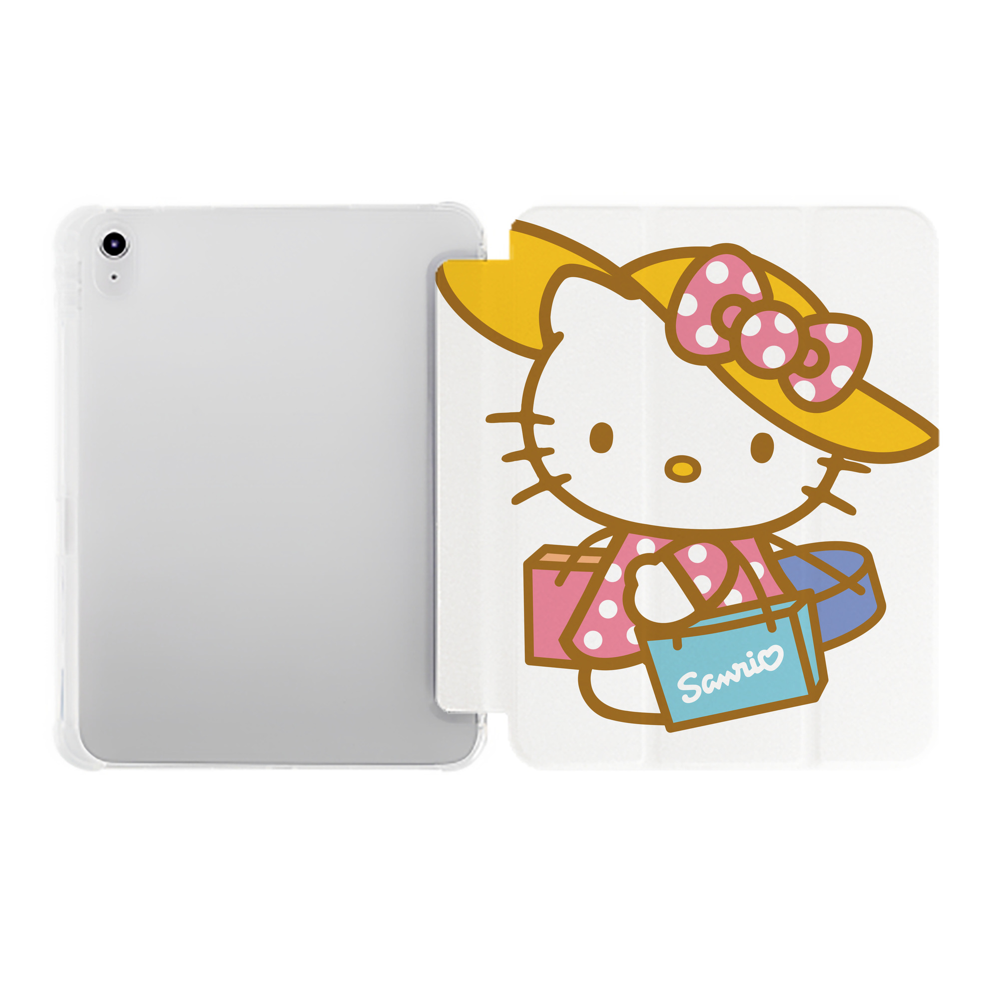 （画像用） Hello Kitty ハローキティ IPad ケース ペン収納付き 三つ折りスタンド PUレザー×シリコン 対応機種9.5/10.5/10.9インチ